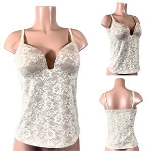 VICTORIAS SECRET IVORY LACE SECRET EMBRACE CAMI BRA 38C